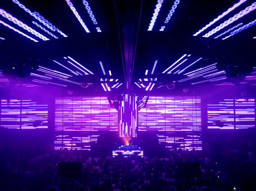Most exclusive Bollywood Night Club in Dubai with neon dance floor and VIP lounge seating