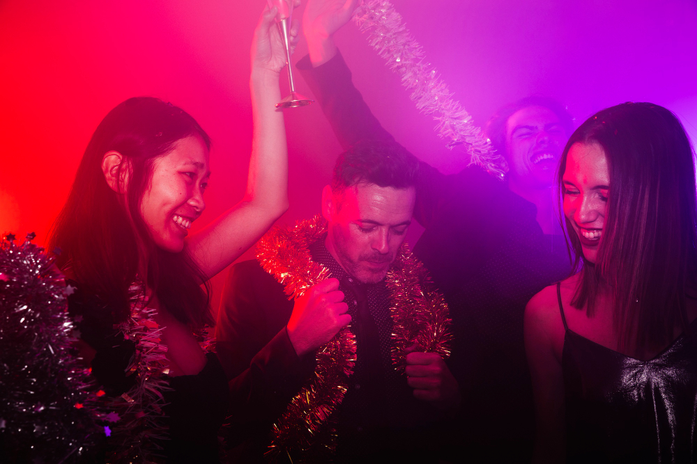 tourists enjoying bollywood night club in dubai