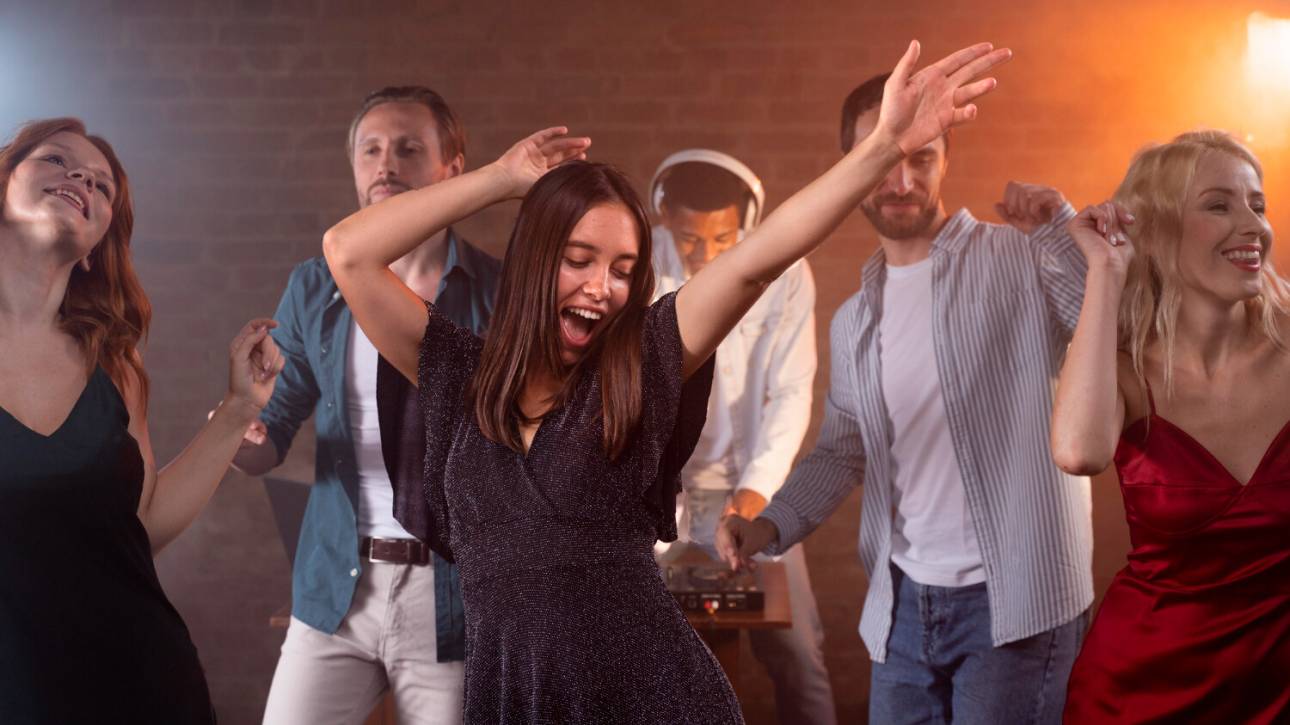 Crowd dancing at bollywood night dubai party at Secret Club