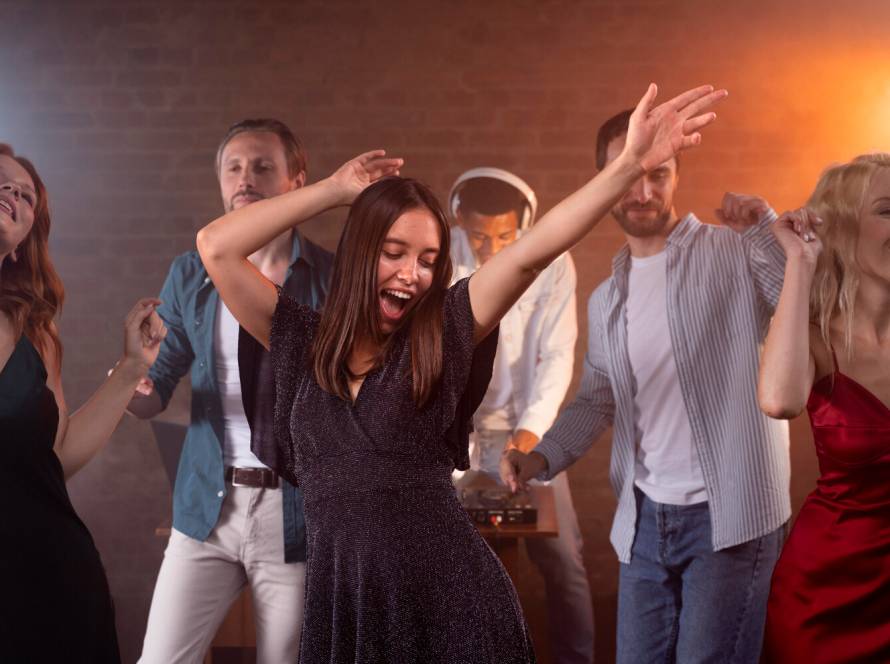 Crowd dancing at bollywood night dubai party at Secret Club
